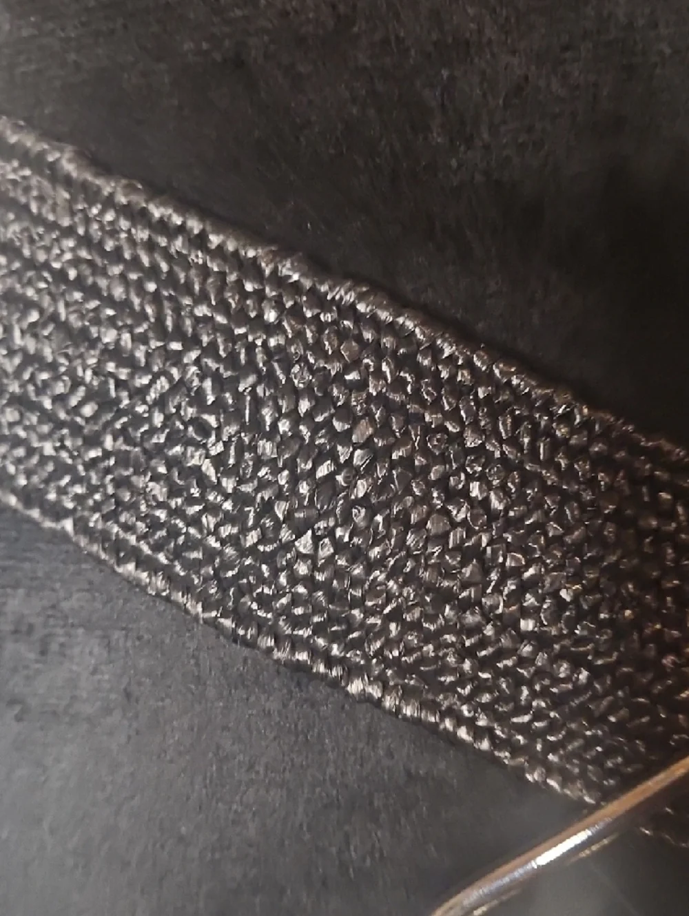 Target Black Woven Metallic Stretch Belt with Silver Oval Buckle